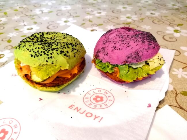 rainbow vegan burger